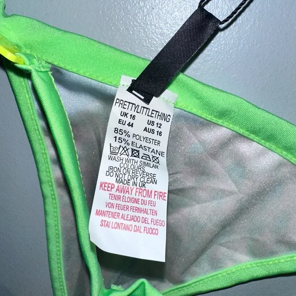 PPT Neon Animal Print Bathing Suit Top - Picture 6 of 6